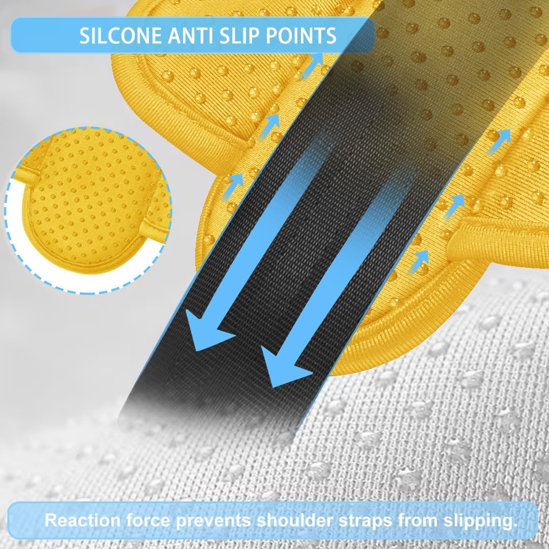 ZINZ 2-Pack Universal Shoulder Pad with Ultra Thick Cushion for Bag Luggage Bag Crossbody, Plus Long & Anti-Slip & Breathable,Yellow