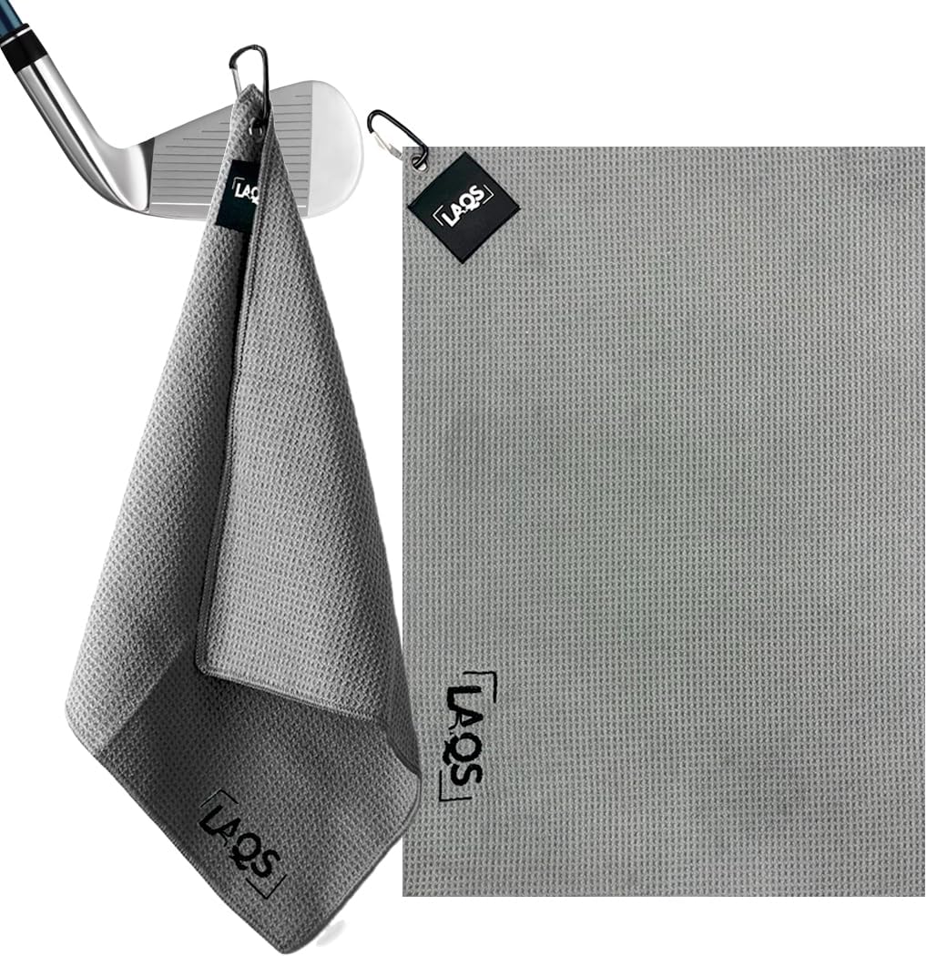 Golf Magnetic Towel, Magnetic Towel with Hook, Magnetic Golf Towel with Microfiber Waffle Design, Golf Towel Perfect for Golf Carts, Clubs, and Bag
