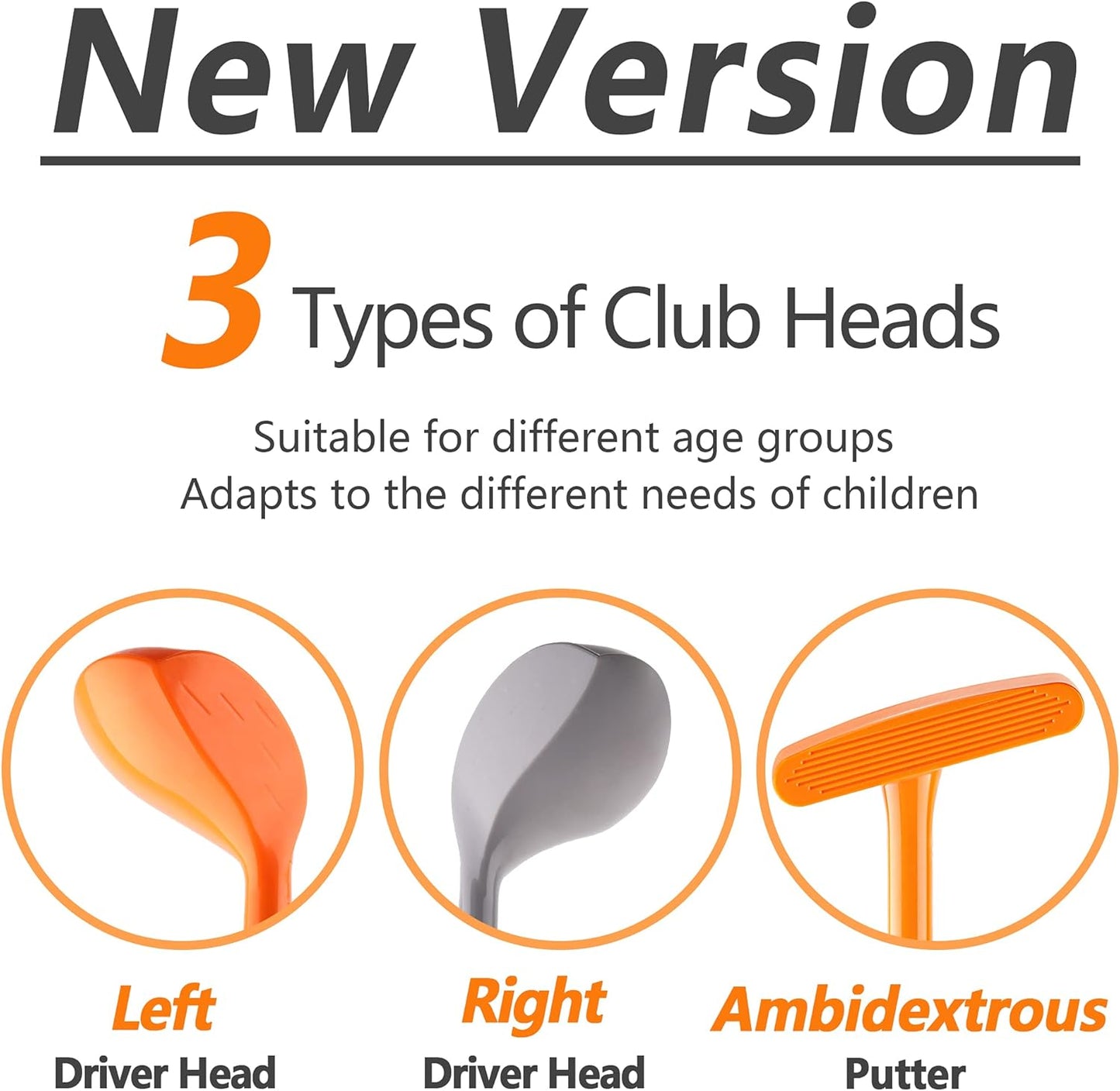 iPlay, iLearn Kids Golf Toys Set W/Left & Right Club Head, Boys Outdoor Sport Toy Age 3-5, Toddler Indoor Golf Ball Game, Child Exercise Active, Yard Play Birthday Gift 4 6 7 8 Year Olds Toddler Girl