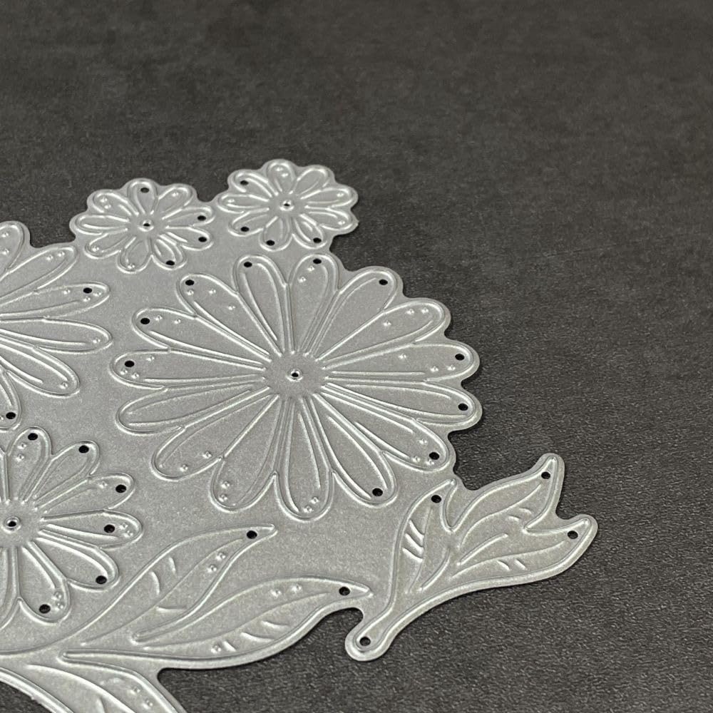 Flowers Metal Cutting Die for Scrapbooking - Cut Stencils for DIY Scrapbook Photo Album Decorative Paper Card, Card Making Supplies, Stencils & Crafting Die Cut (White Chrysanthemum 3.8 x 3.4 in)