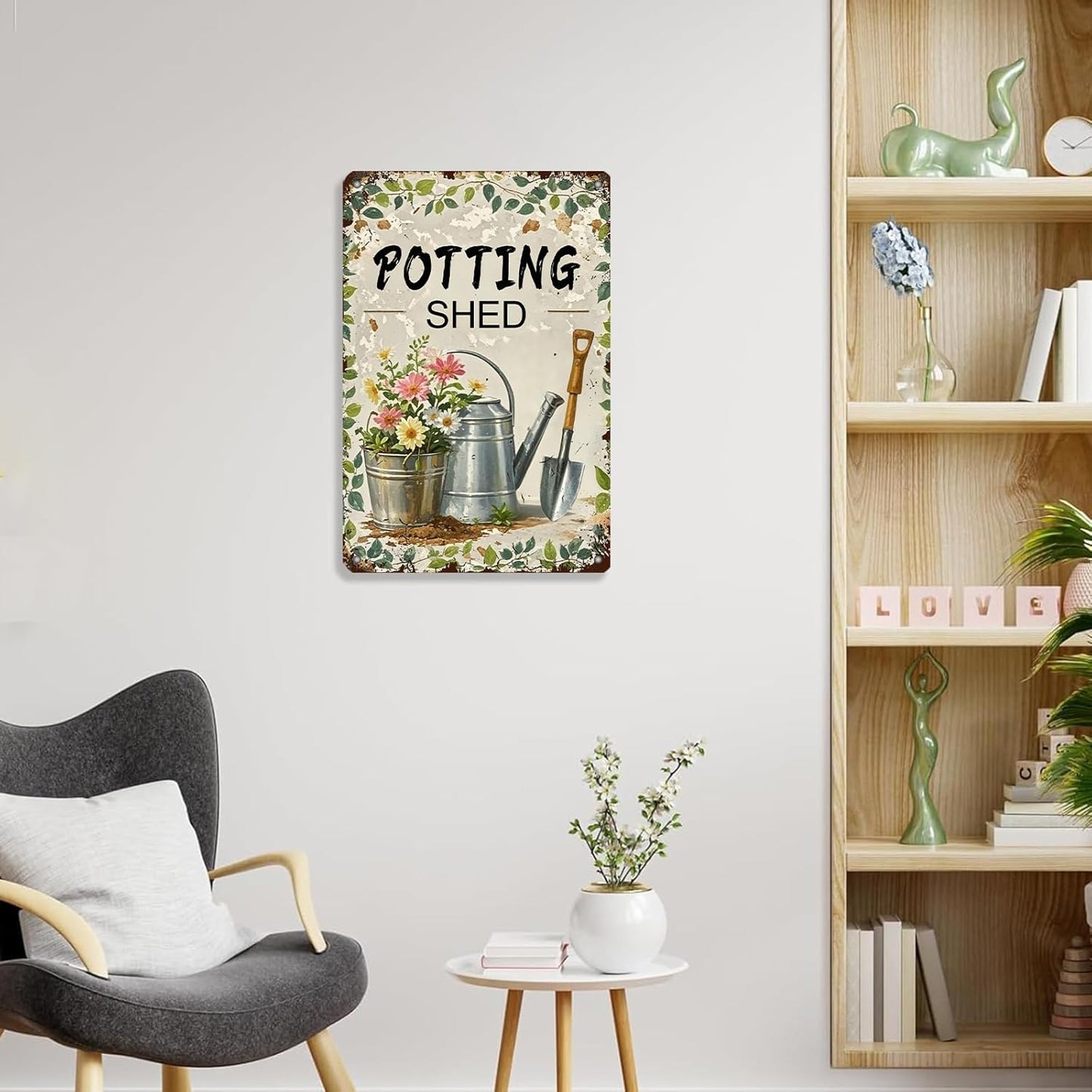 Potting shed Garden Tools tin Sign Garden Decorative Metal Signs for Home Farm Vintage Wall Decor 8x12 Inch