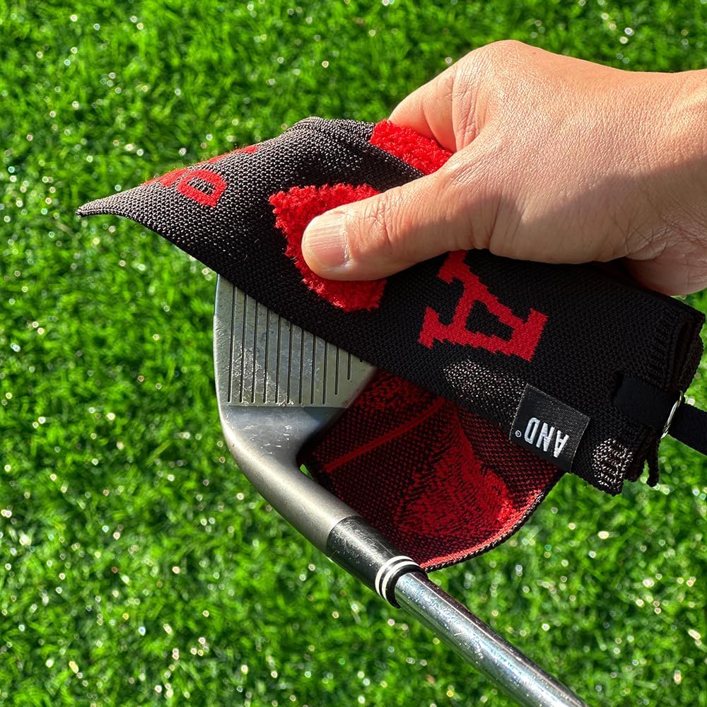 ANDGOLF Pleats Ball Towel, Use to Wash My Ball and Club, Best Choice for Golf Gifts, Embroidered Golf Towels, Clip for Bags/Pants/Skirts, Durable Elastic Band, Colorful Fashion Golf Item