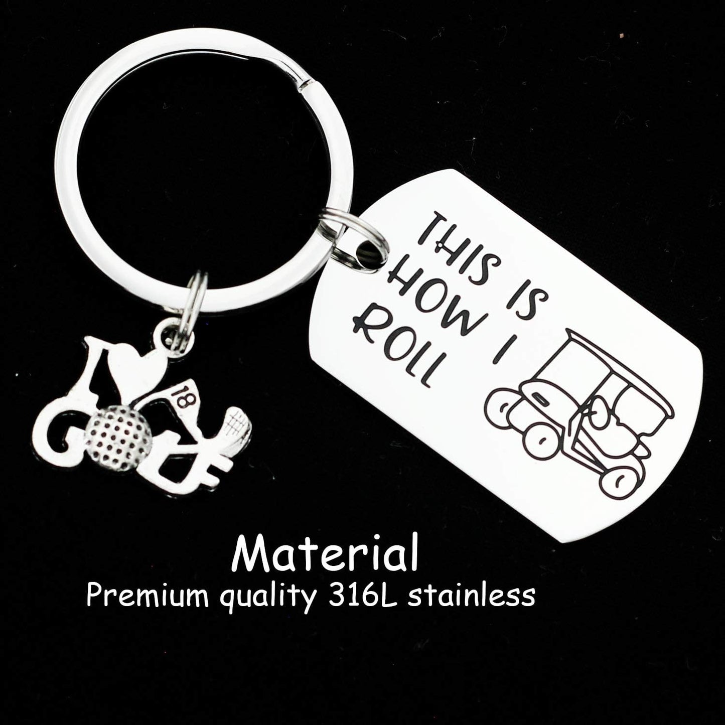 Kivosliviz Golf Gift Golfer Keychain How I Roll Golfers Keychains Gift for A Golfer Lover