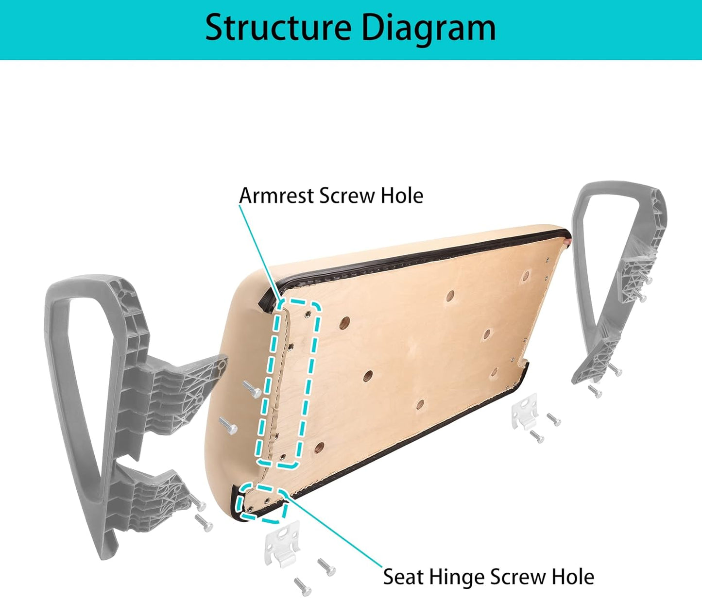 10L0L Front Seat Bottom & Backrest Assembly for Club Car DS 2000.5-up Golf Cart, Factory Style Replacement Cushions