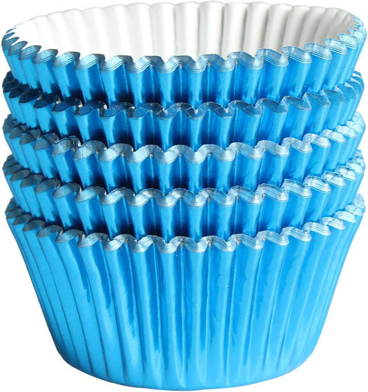 Blue-Foil Cupcake-Liners Paper-Baking-Cupcake,for different Parties, Weddings,Standard Sized(pack of 100） …