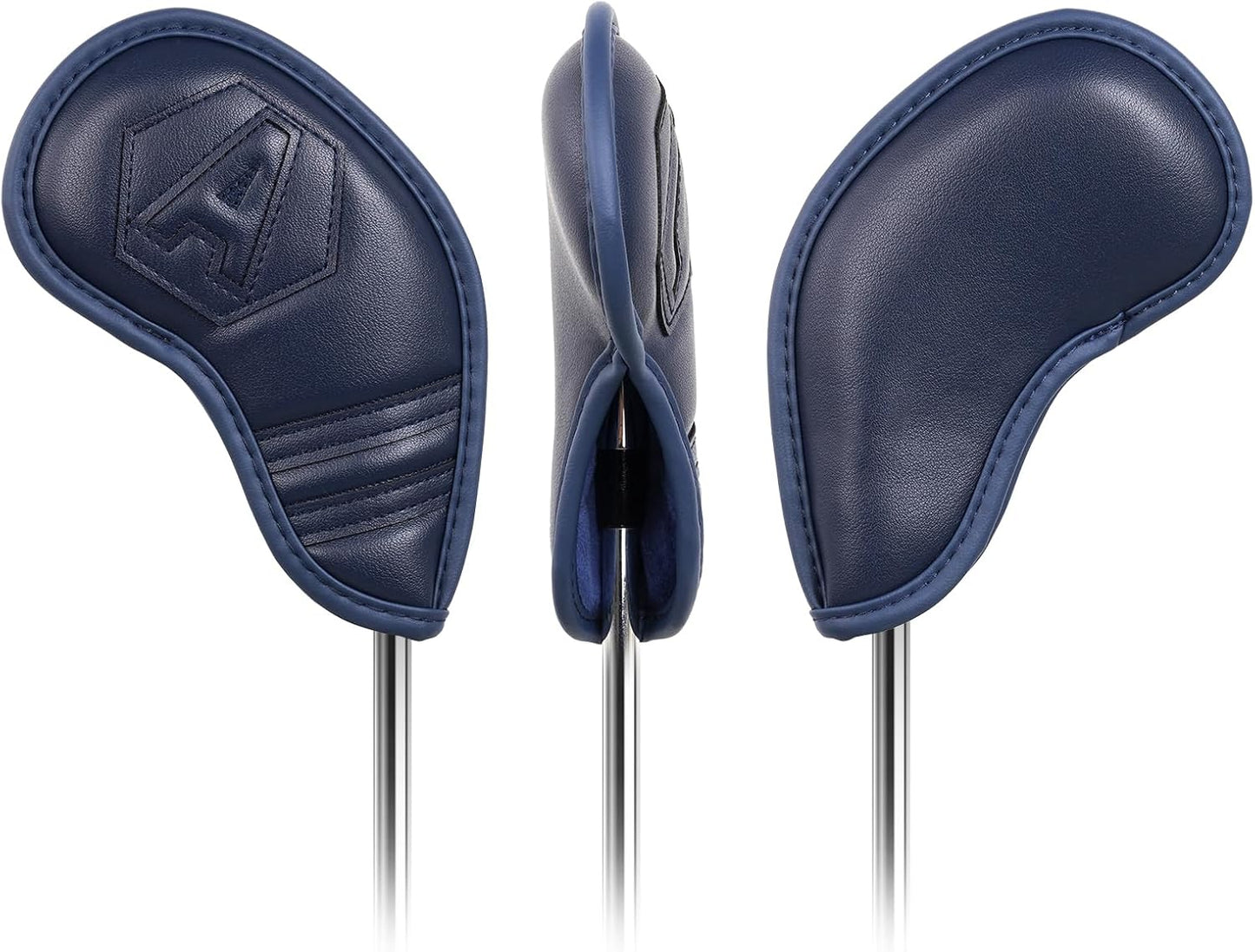 Magnetic Golf Iron Covers Set 10 Pcs Golf Iron Headcovers PU Leather Easy Off/On Protective Cover