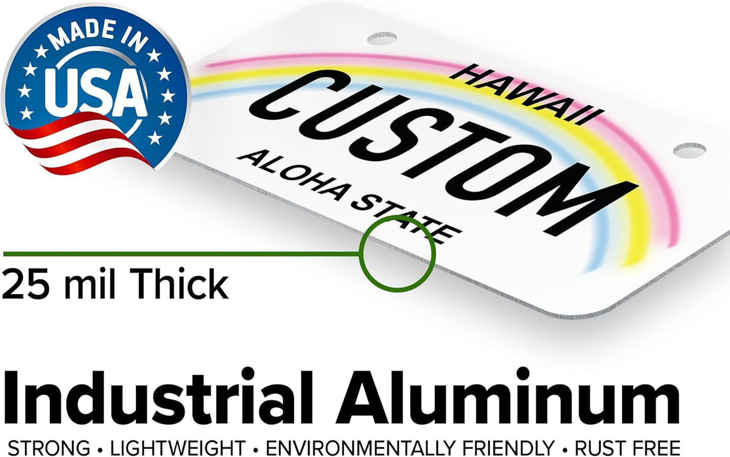 Mini License Plates, Personalized License Plates, Custom for Car, Bikes, ATV, Kids Car, Golf Cart, Jeep, 2x4 Inch, Rust-Free Fade Resistant Aluminum, USA Made by My Sign Center (Hawaii)