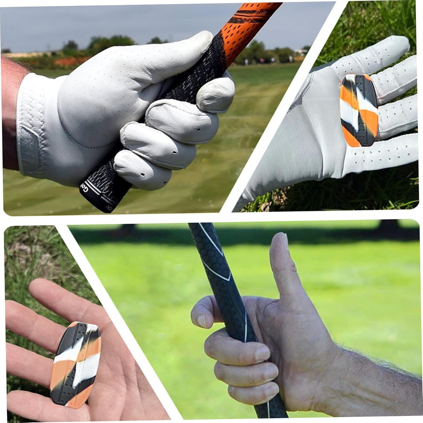 Golf Grip Tape 1 Set Anti Slip Golf Grip Friction Stickers Silicone Golf Grip Training Aid Easy to Use Golf Grip Training Aid Portable Golf Alignment Stick Golf Grips Golf Grip Trainer for Golf Glove