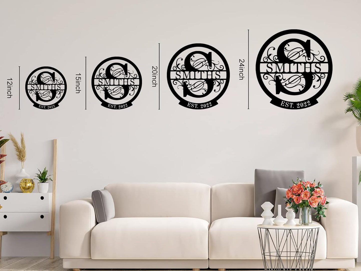 Personalized Last Name Signs, Custom Family Metal Sign, Personalized Christmas Gifts, Est Year Established Signs, Custom Metal Last Name Signs,Monogram Wall Decor