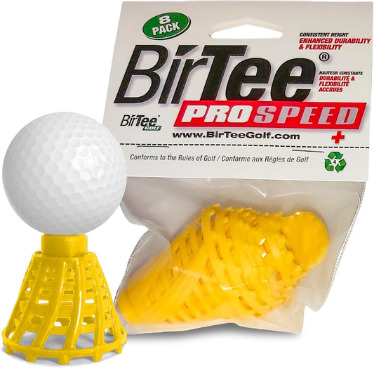 BirTee Golf Tees - PRO Speed Plus with Flexibility & Durability - 8 Pack. Indoor Golf Tees/Golf Simulator Tees/Winter Plastic Golf Tees