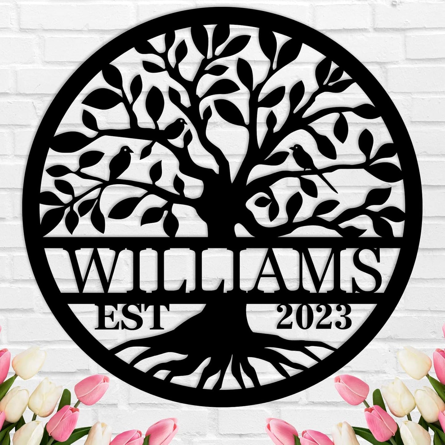 Personalized Tree of Life Metal Sign, Personalized Last Name Signs, Wedding Anniversary Sign Gifts,Custom Name Signs, Tree of Life Wall Decor, Family Wall Décor