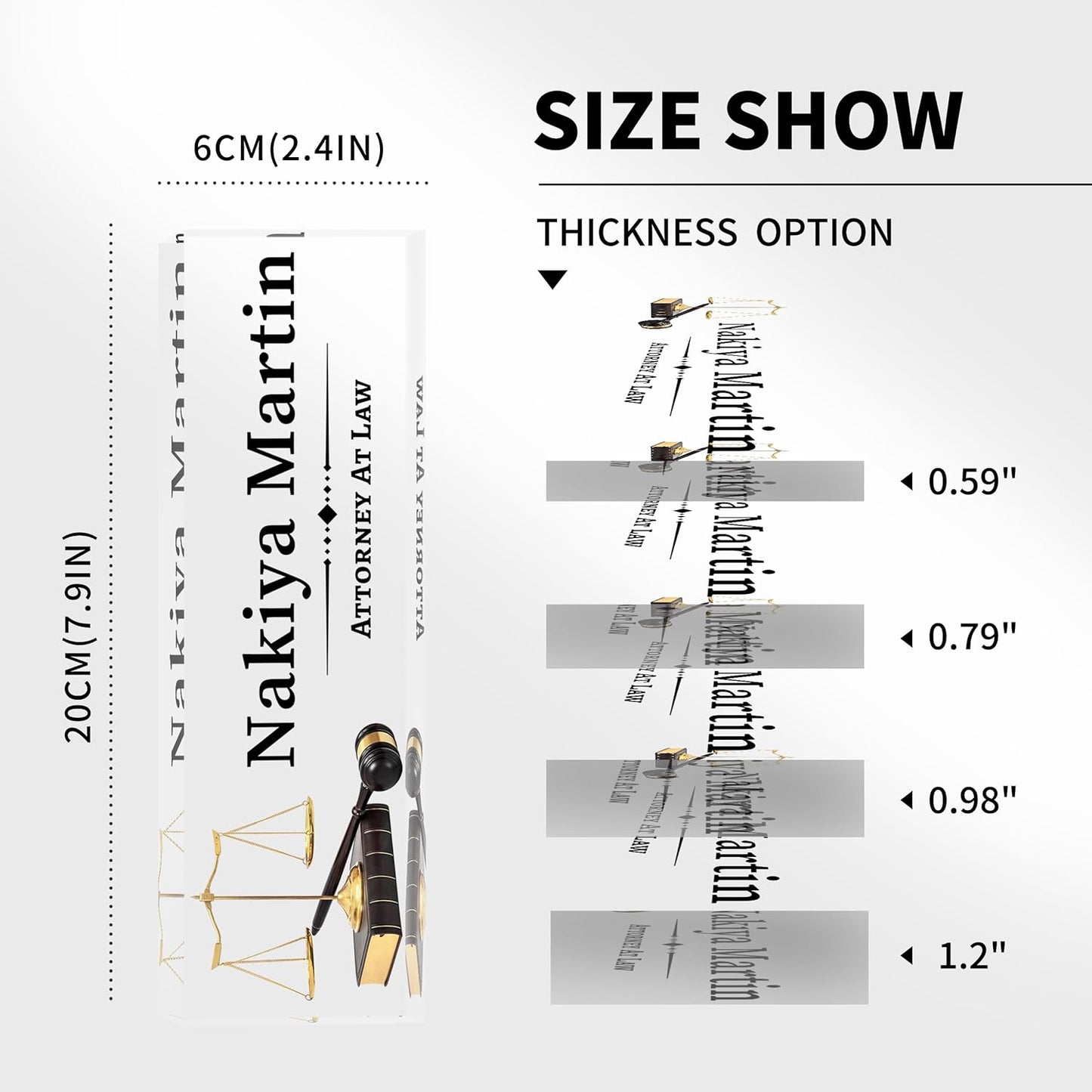 Desk Name Plate Personalized, Lawyer Name Plate for Desk, Office Desk Decor for Women & Men, Employee Appreciation Gifts Custom Office Gifts for Lawyer