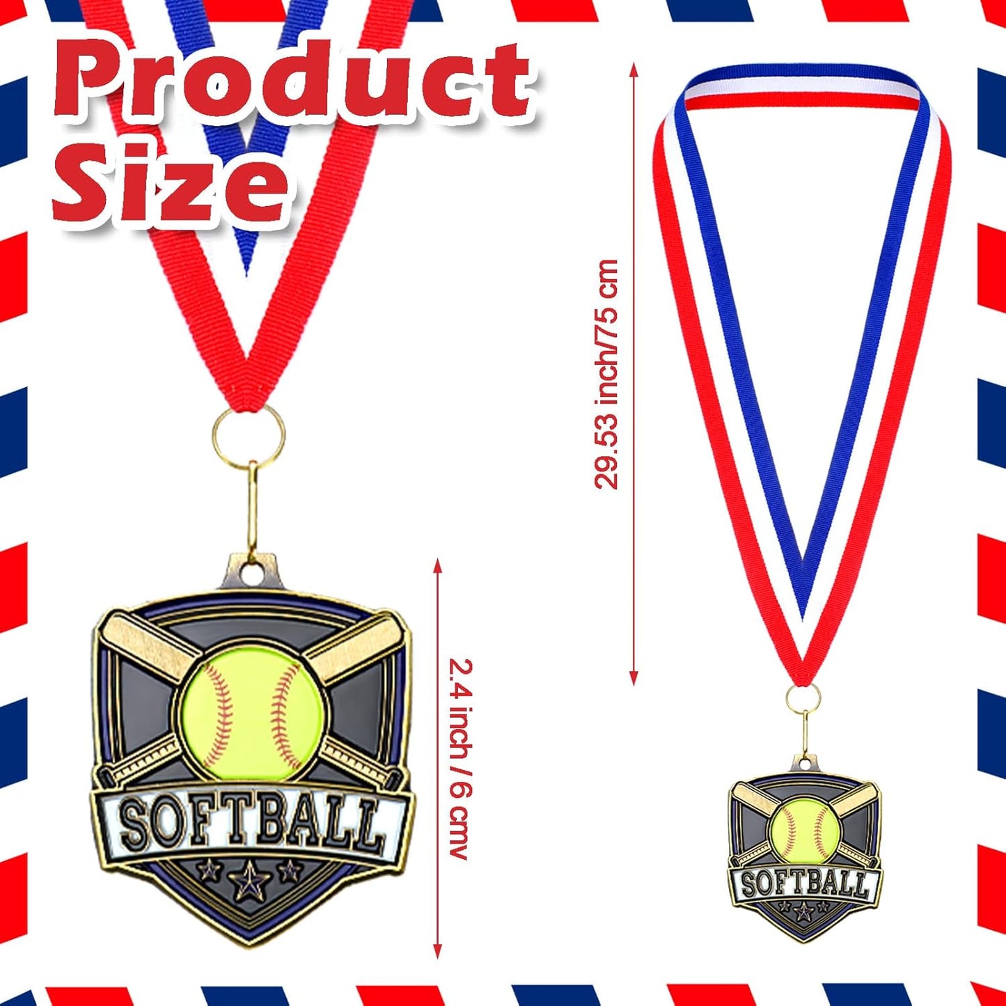 10/20 /30/40 Pcs Award Medals Bulk Sports Medals with Neck Ribbons 2.4 Inch Winner Award Trophy Prize Gift for Sports Themed Party Favors Tournaments School Match
