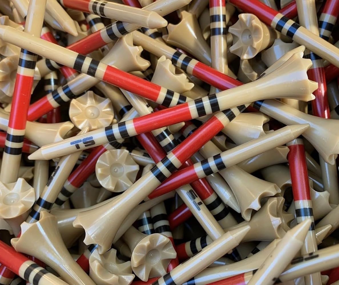 TRUESTRIKE Premium USA Golf Tees – 3¼" or 2¾" Durable Plastic Performance Tees (100 Pack) – Made in USA – Bulk Value Pack