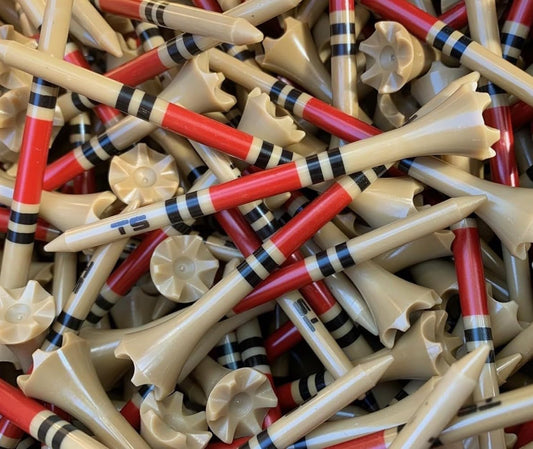 TRUESTRIKE Premium USA Golf Tees – 3¼" or 2¾" Durable Plastic Performance Tees (100 Pack) – Made in USA – Bulk Value Pack