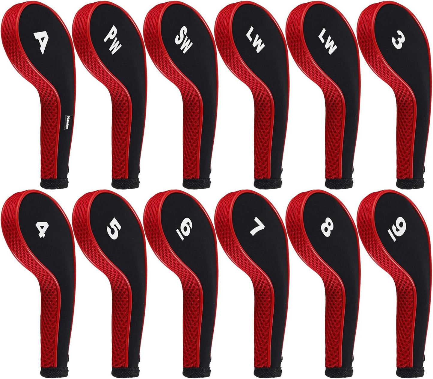 Andux 12pcs/Set Golf Iron Club Head Covers Number Print Long Neck with Zipper