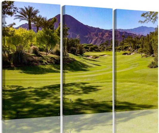 Golf Course Wall Art for Office Golf Course Picture Poster Print on Canvas Wall Decor for Living Room Bedroom Home Decorations Modern Artwork Framed Ready to Hang(12''W x 24''H x3)