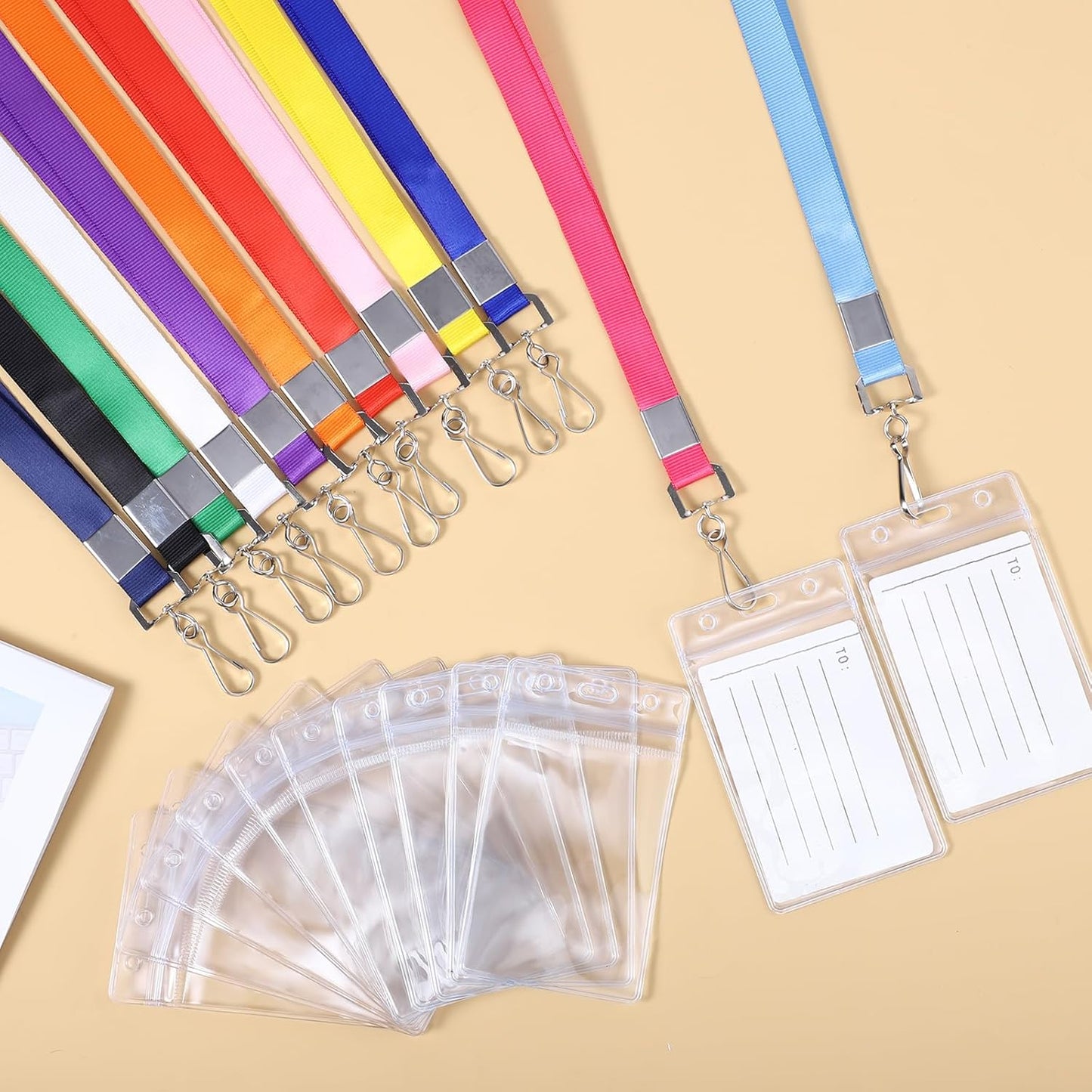 60 Pack Lanyards for ID Badges Cruise Lanyard for Ship Cards with Waterproof ID Badge Holder Cruise Essentials 2025 (12 Colors)