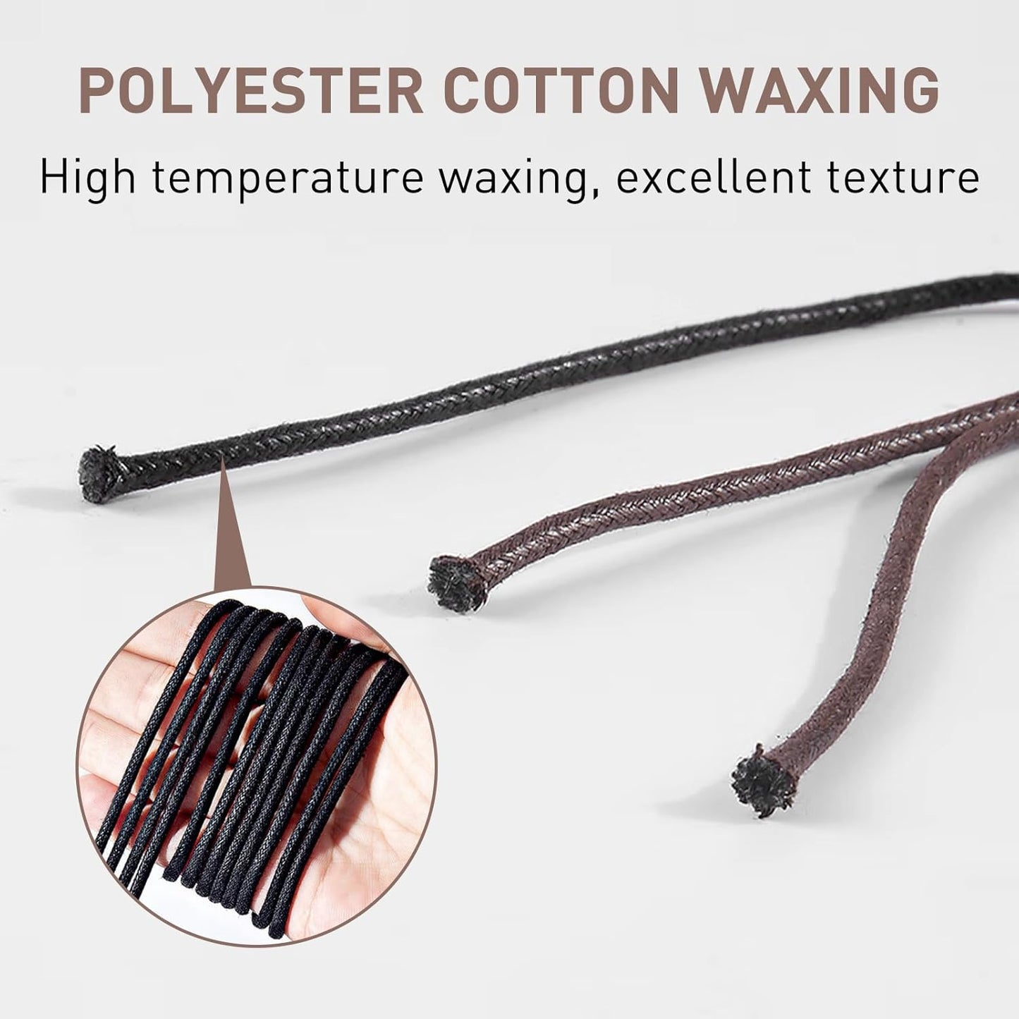 2 Pairs Waxed Golf Shoelaces for FootJoy Shoes, 3/32"(2.5mm) Oxford Thin Dress Shoe Laces Replacement Strings