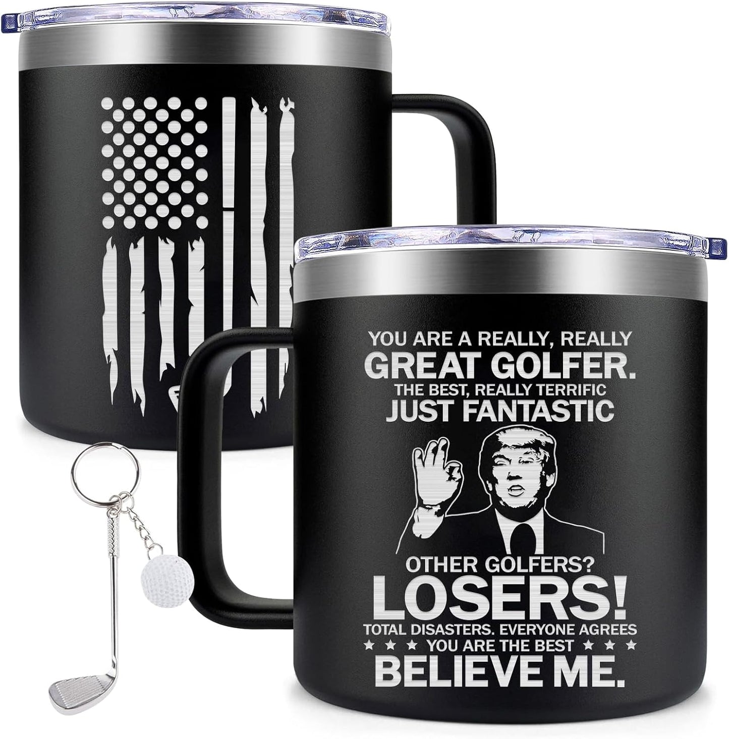 Fufendio Golf Gifts for Men - Best Golf Gift 14oz - Fathers Day Golfs Gifts for Dad Grandpa Brother Men Golfers Him - Christmas Gift