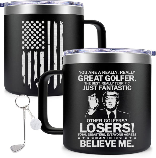 Fufendio Golf Gifts for Men - Best Golf Gift 14oz - Fathers Day Golfs Gifts for Dad Grandpa Brother Men Golfers Him - Christmas Gift