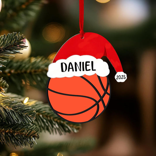 Personalized Basketball Christmas Ornament 2025, Basketball Ornaments for Christmas Tree, Team Ornament, Custom Coach Gifts, Hanging Decor, Gifts for Sports Lovers Boys, Xmas Gift 2025
