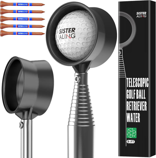 9ft/12ft Water Telescopic Golf Ball Retriever，Classic and Durable Stainless Steel Picker Upper, The Best Accessory Gift for Men and Women Golfers.