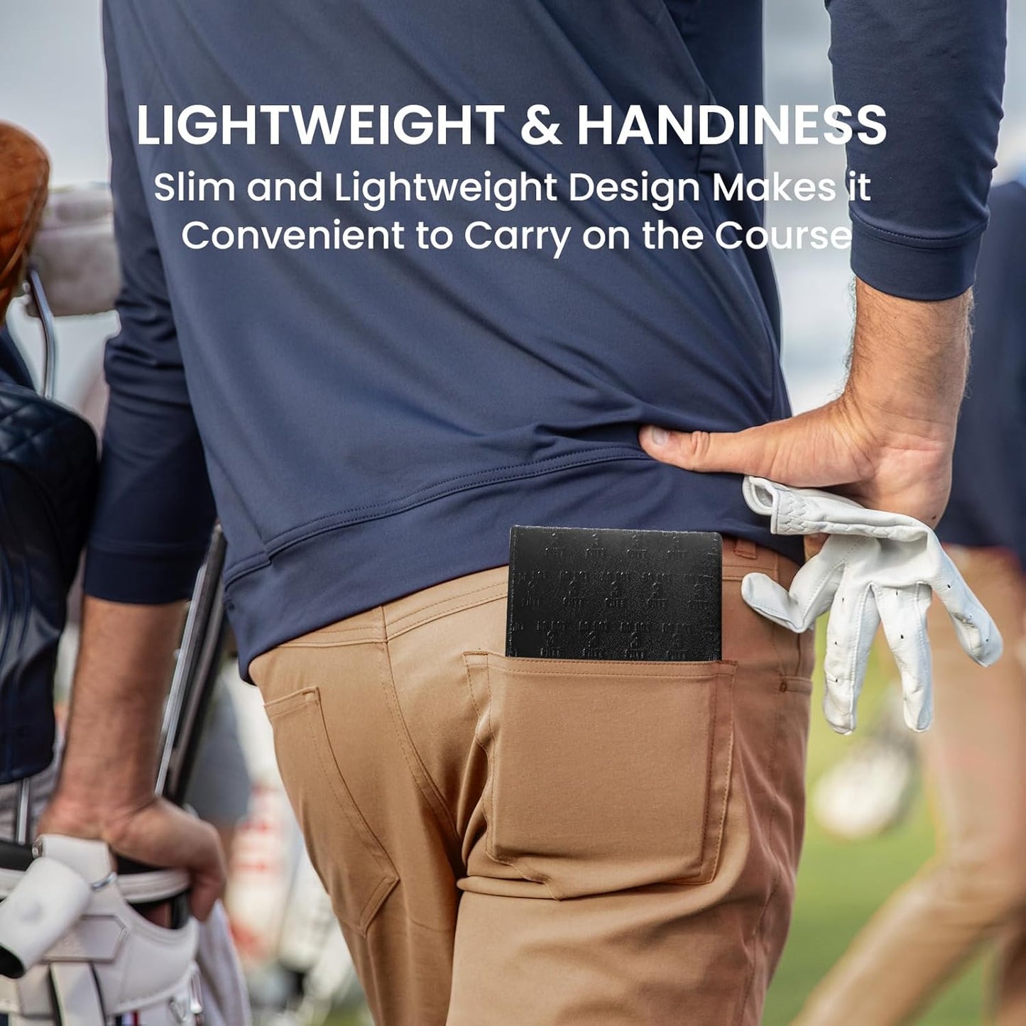 FINGER TEN Golf Scorecard Holder with 2 Free Pencils Value Pack, Premium Leather Yardage Books Cover Weatherproof, Lightweight Portable Score Tracking Accessories for Men Women