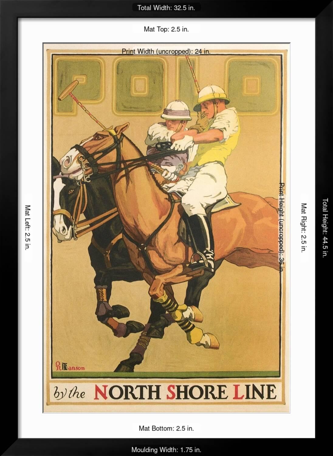 ART.COM Wall Art Print Polo Poster on Black Frame, 32" x 44"