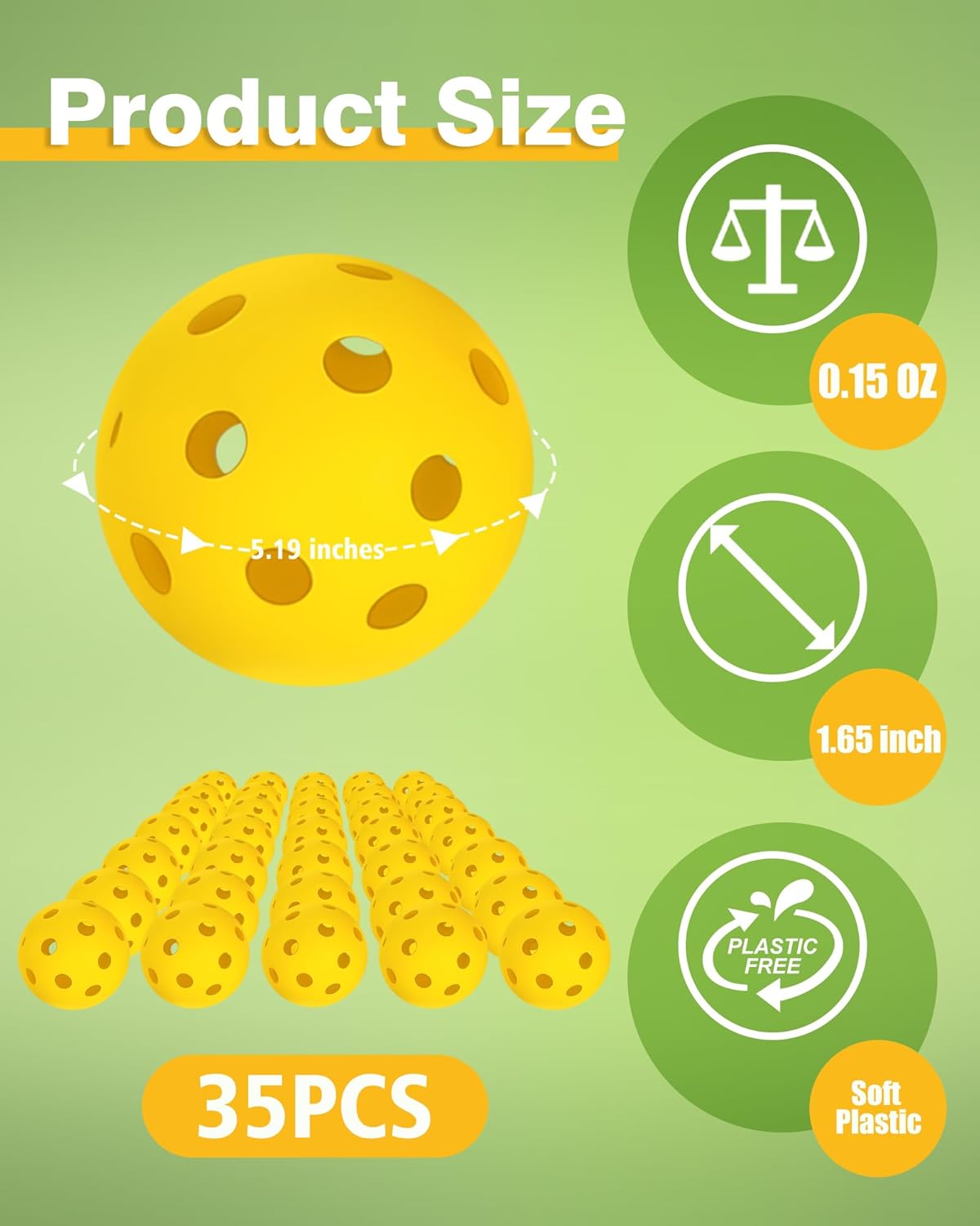 35 Pack Practice Golf Balls Limited Flight Plastic Golf Balls 42mm Practice Golf Balls for Backyard Golf Training Balls for Swing Practice, Airflow Hollow (Multiple Colors)