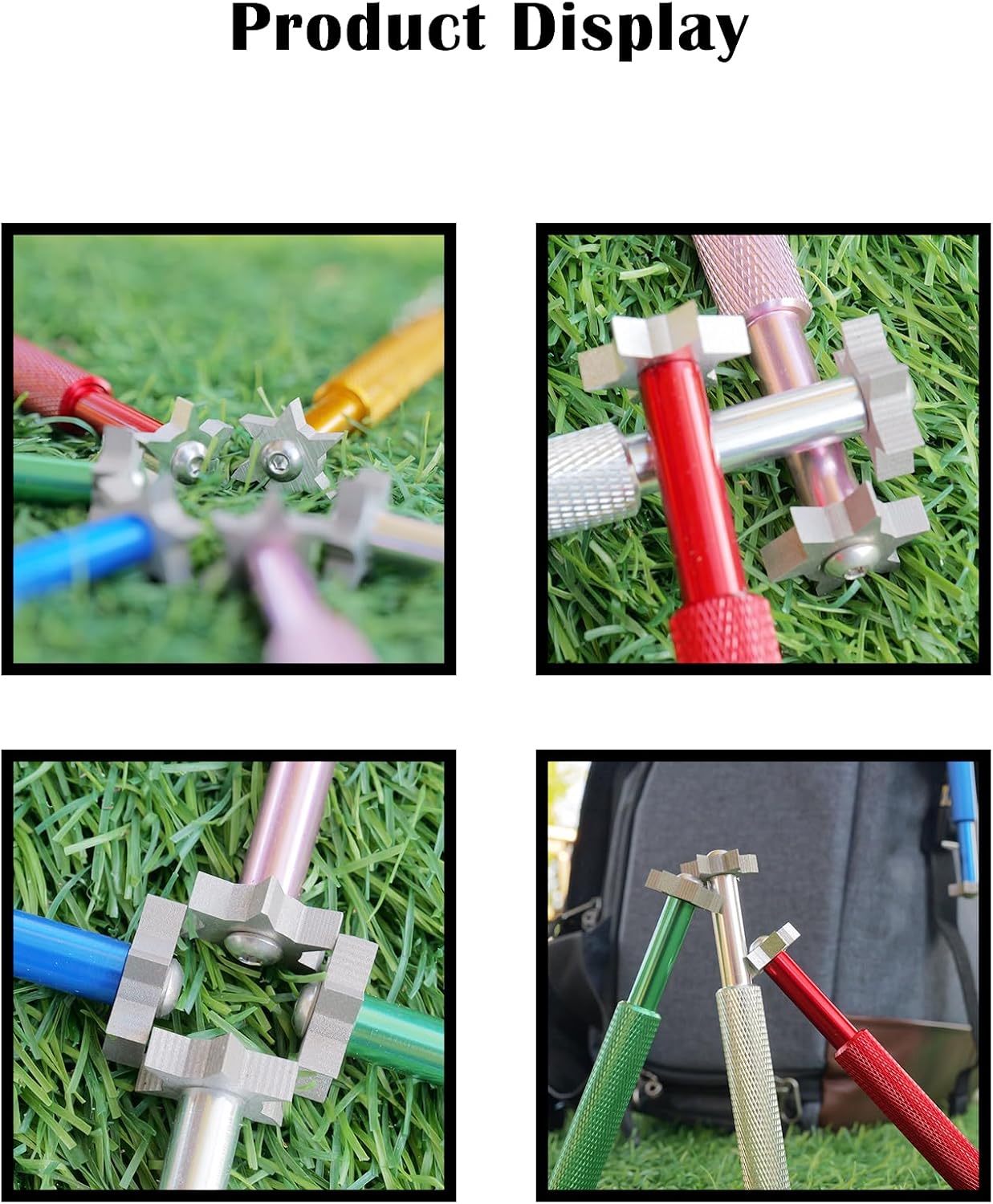 Golf Groove Sharpener,Golf Club Groove Sharpener,Groove Sharpener,Club Sharpener,Groove Sharpening Tool - Generate Optimal Backspin - Suitable for U & V-Grooves (6 Heads) (Green)