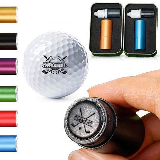 Personalized Golf Ball Stamp with Metal Storage Case, Custom Name Reusable Golf Ball Marking, Golf Accessories, Gifts for Golf Lovers, Golfers, Dad, Husband, Father's Day Birthday Wedding Gifts