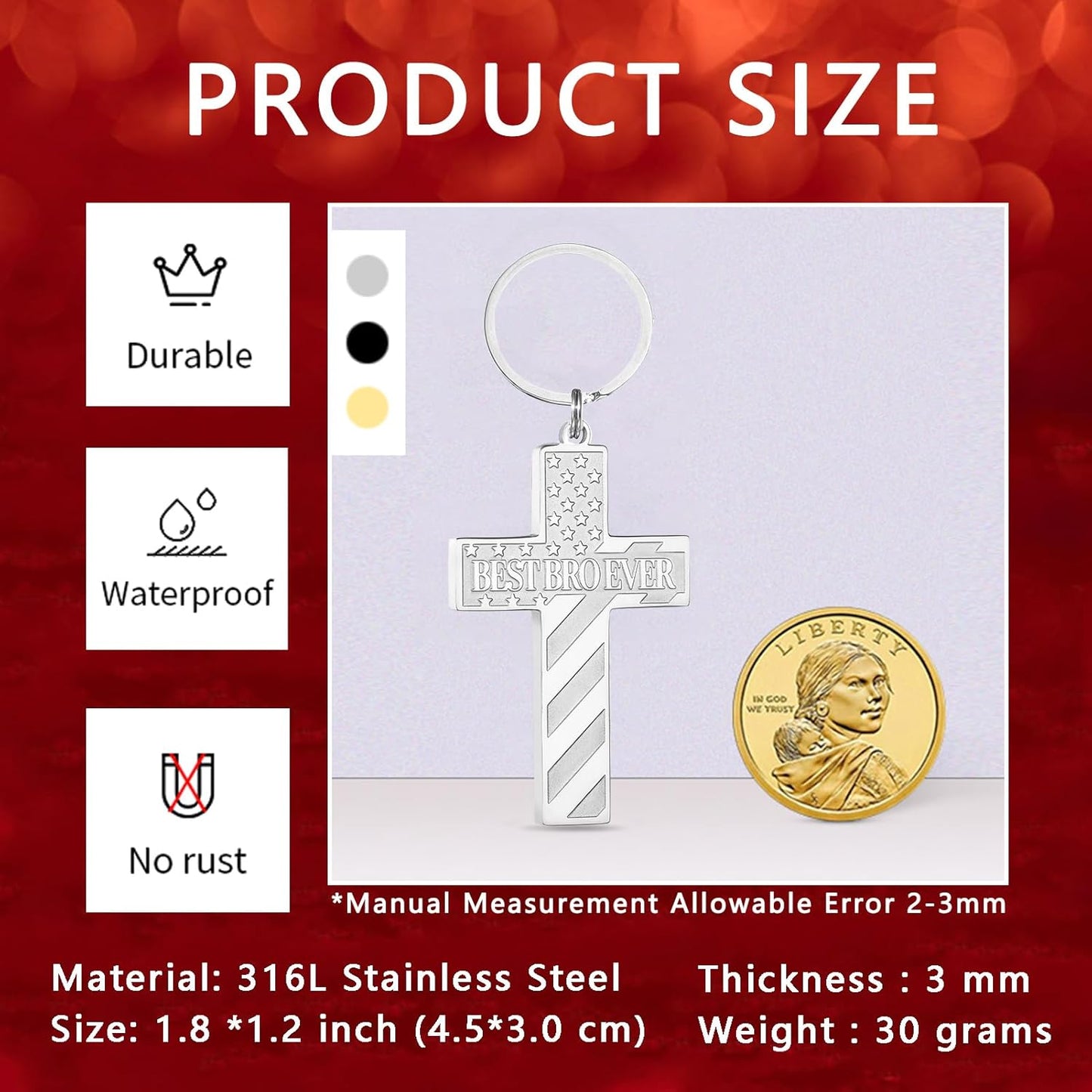 Football/Baseball/Soccer/Basketball Cross Keychains for Men First Communion Baptism Confirmation,Mens Gifts