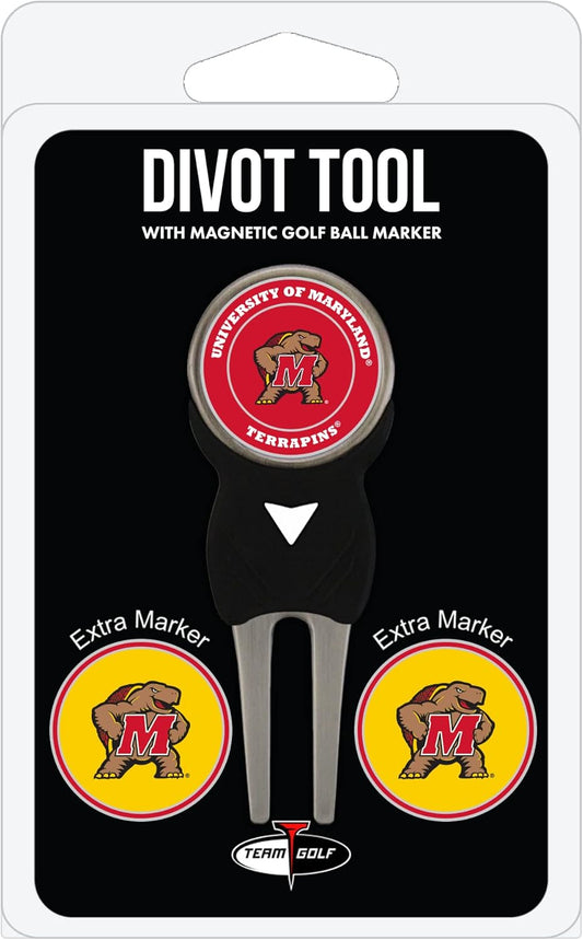 Team Golf NCAA Divot Tool with 3 Golf Ball Markers Pack, Markers are Removable Magnetic Double-Sided Enamel