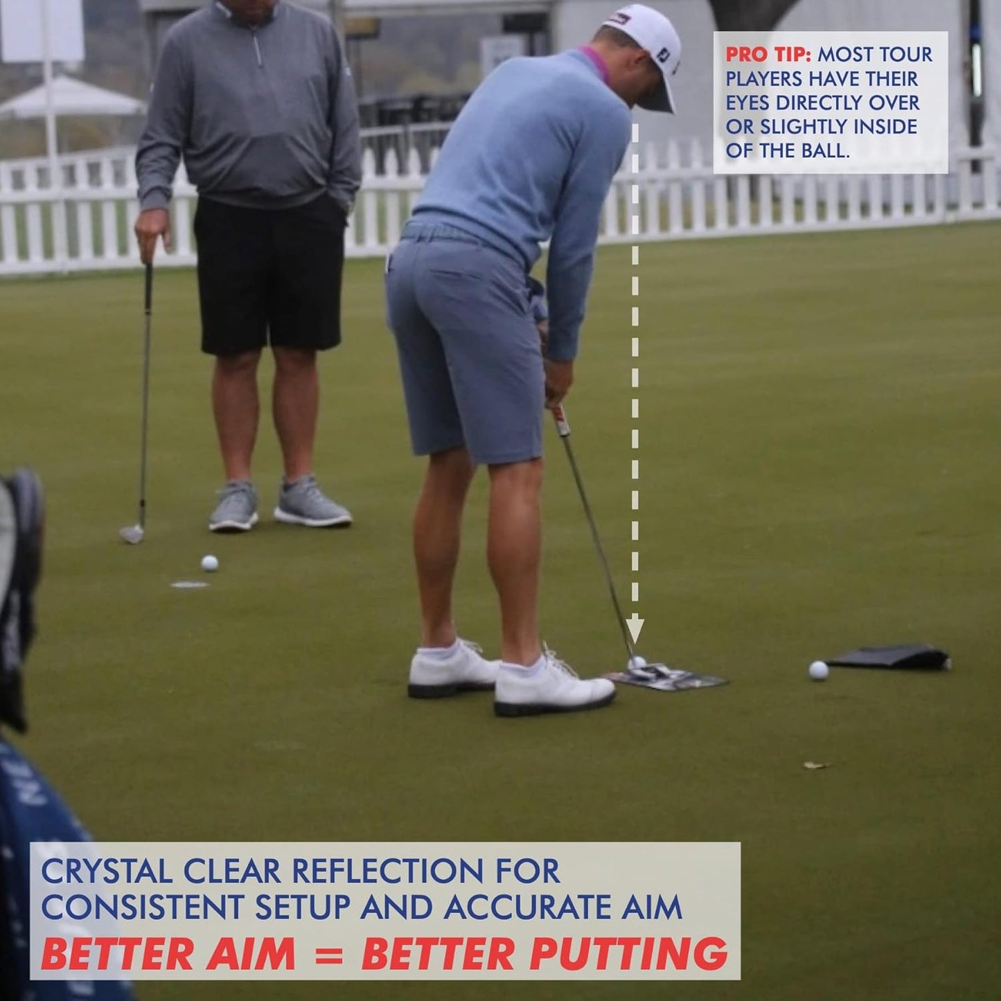 EyeLine Golf Putting Mirror - Alignment Training Aid Used by Top Tour Pros for Consistent Setup, Checks Eyes-Shoulders-Putter Face for Improved Accuracy, Indoor-Outdoor Practice