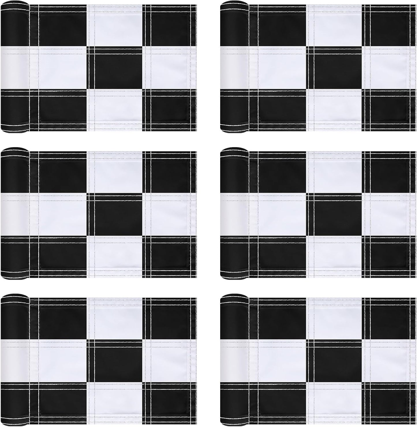 6 Pack Checkered Golf Flags 8 x 6 inch Portable 420D Nylon Training Target Flag with Tube Inserted Mini Practice Putting Green for Garden Yard Indoor Outdoor
