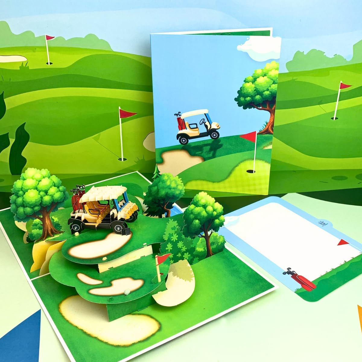 4BO Golf Fathers Day Pop Up Card, 3D Golf Birthday Card for Dad for Men, Dad, Husband, Grandpa, Goft Gifts Cards for Congratulations, Thank You, Retirement for Boss, Coworker, Golfer
