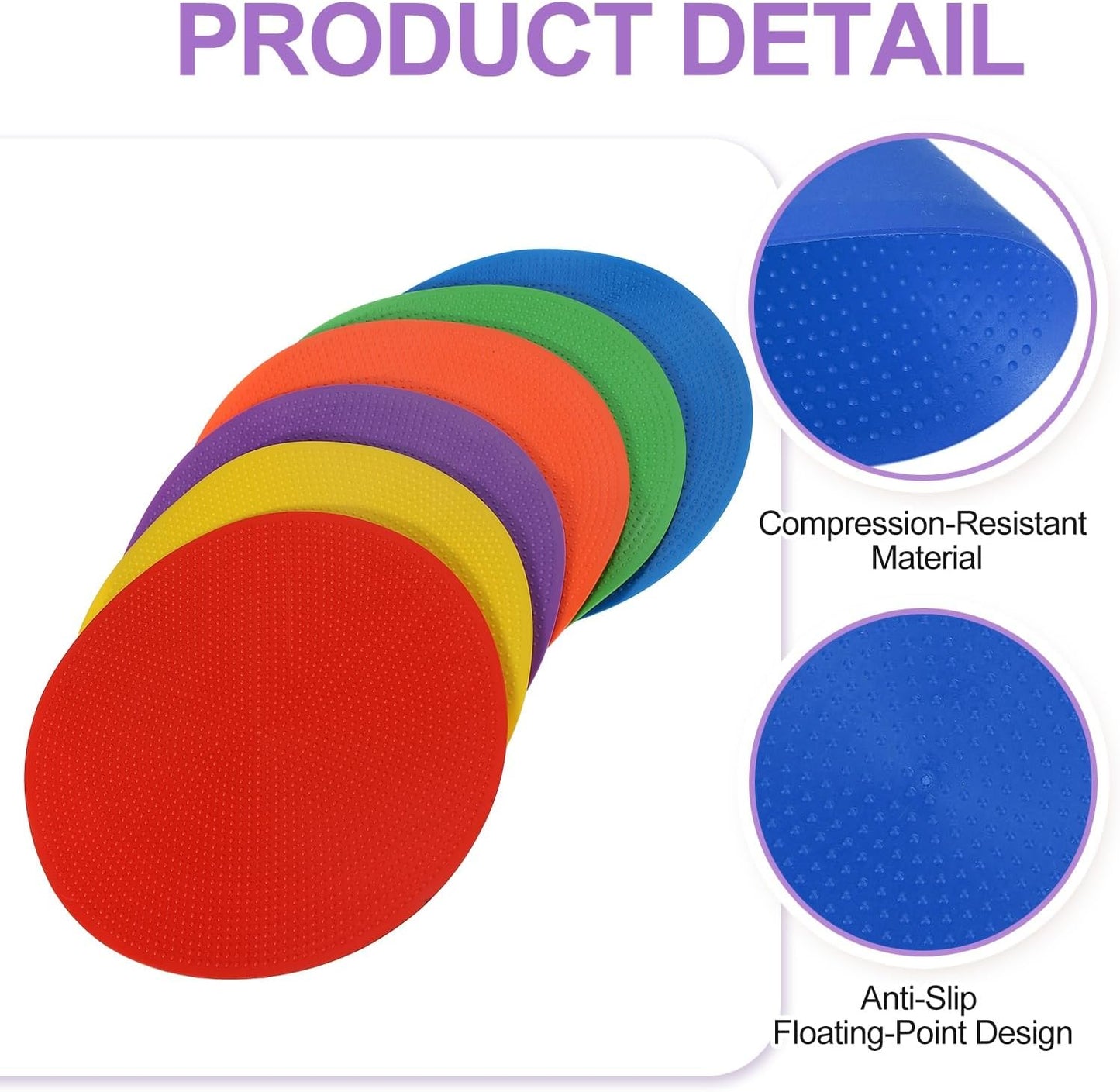 PATIKIL Spot Markers, Non-Slip Floor Dots Agility Markers Flat Field Cone Poly Dot
