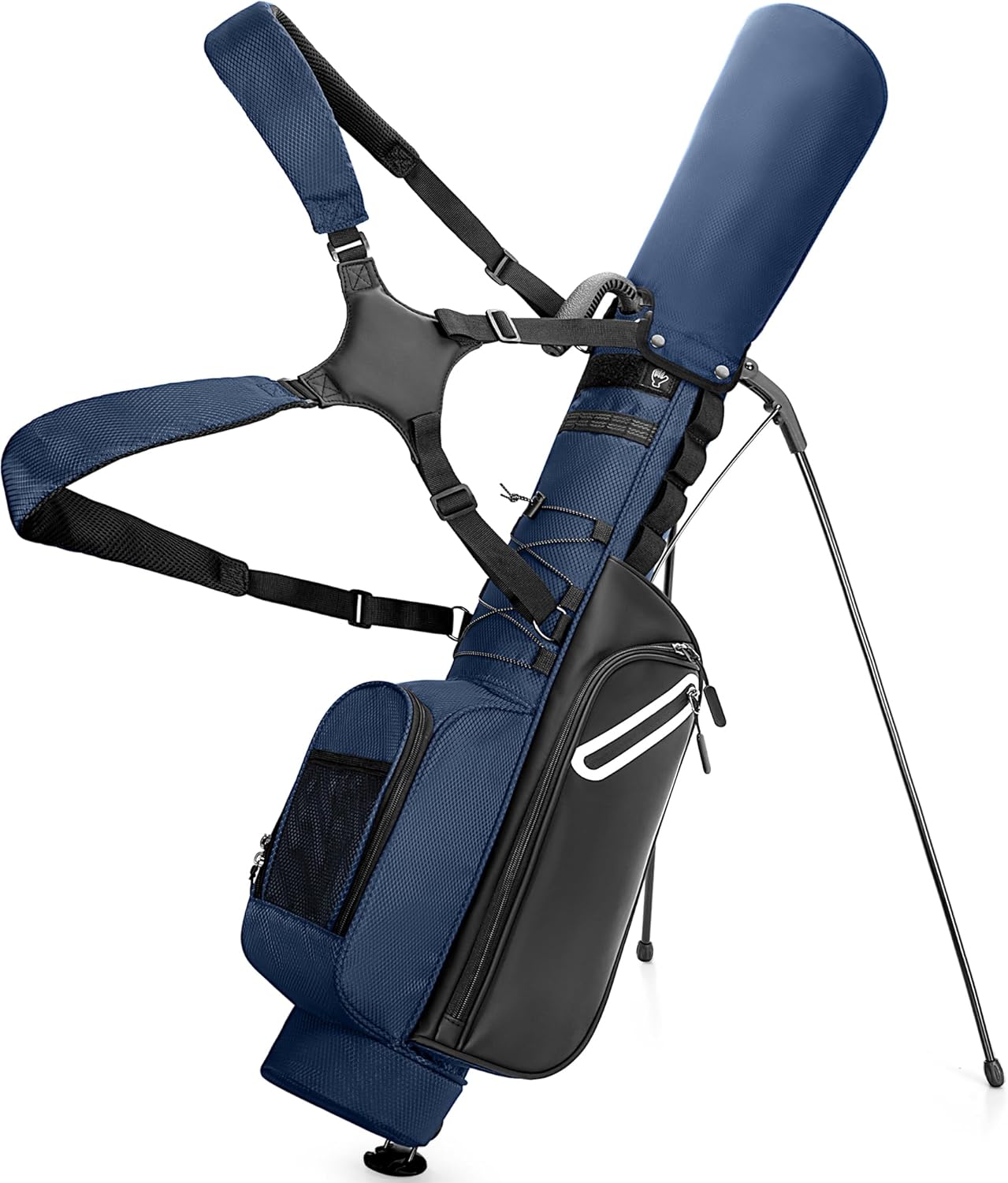 Golf Stand Bag Fit Up to 7 Clubs, Compact Design for Par 3 Courses and Driving Range, Lightweight Pitch and Putt Golf Bag, with Padded Double Strap, Rain Cover, Accessory Pockets