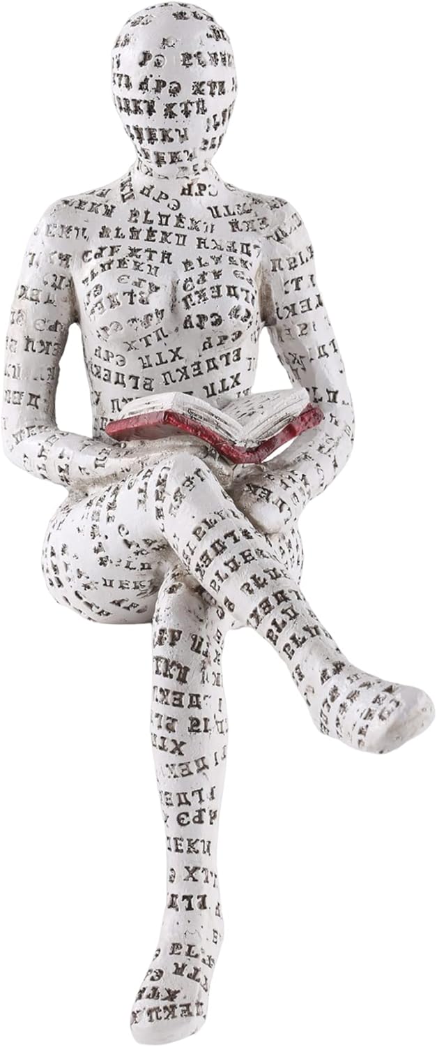 GRAPMKTG Home Decor Pulp Reading Women Thinker Statue Aesthetic Sculpture Room Decor Modern Abstract Decoration on Shelf Table Desk for Living Room Office Bedroom E