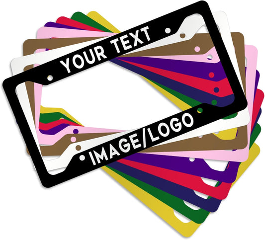 Personalized License Plate Frame,Custom License Plate Frame,12x6 Inch Front License Plate Frame,Add Text Photo