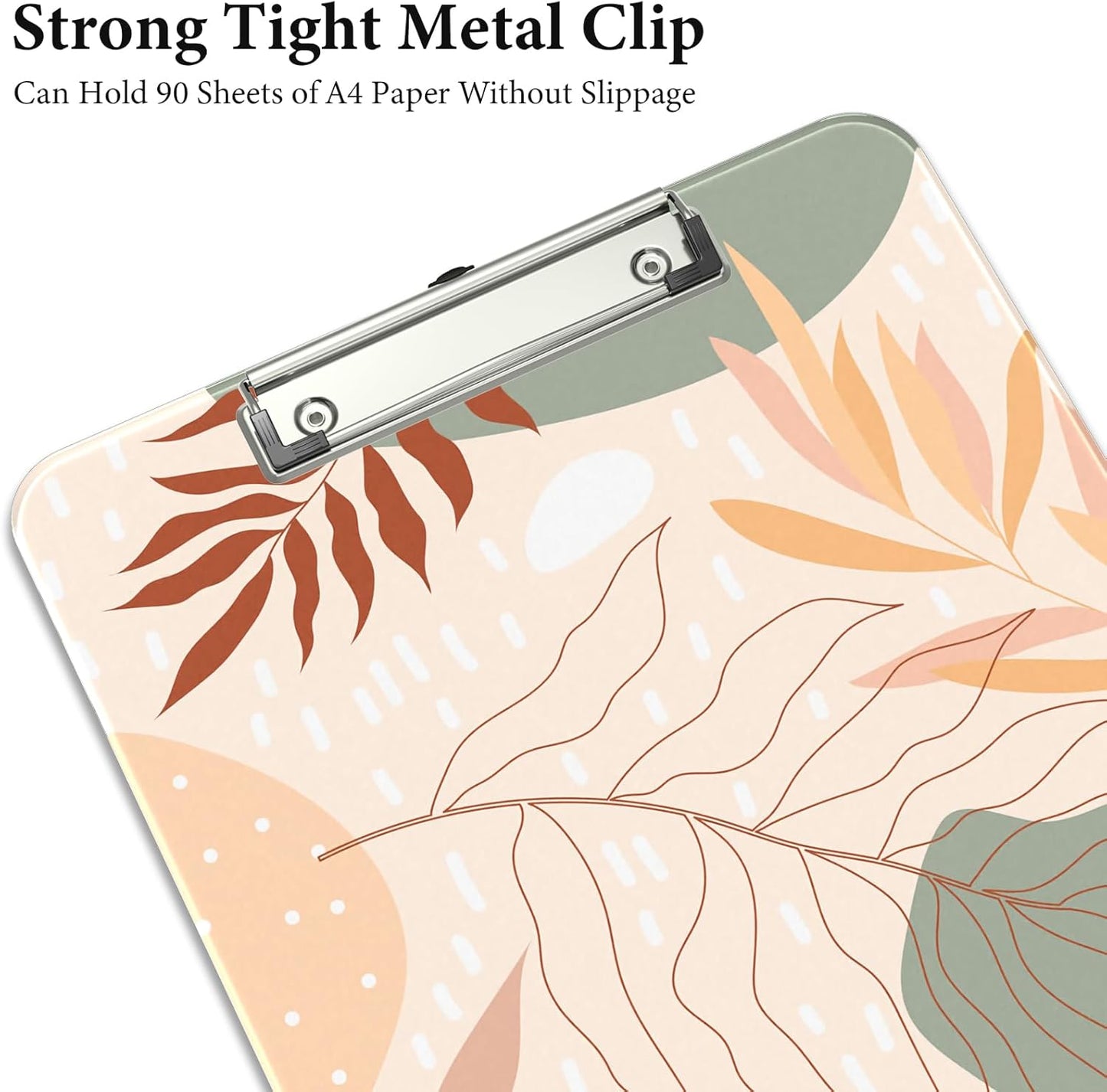 Rimilak Plastic Clipboards with Metal Clip, A4 Letter Size 9 x 12.5 in, Office Decorative for Students Women Men and Kids, Cute Custom Pattern, Yellow Leaves