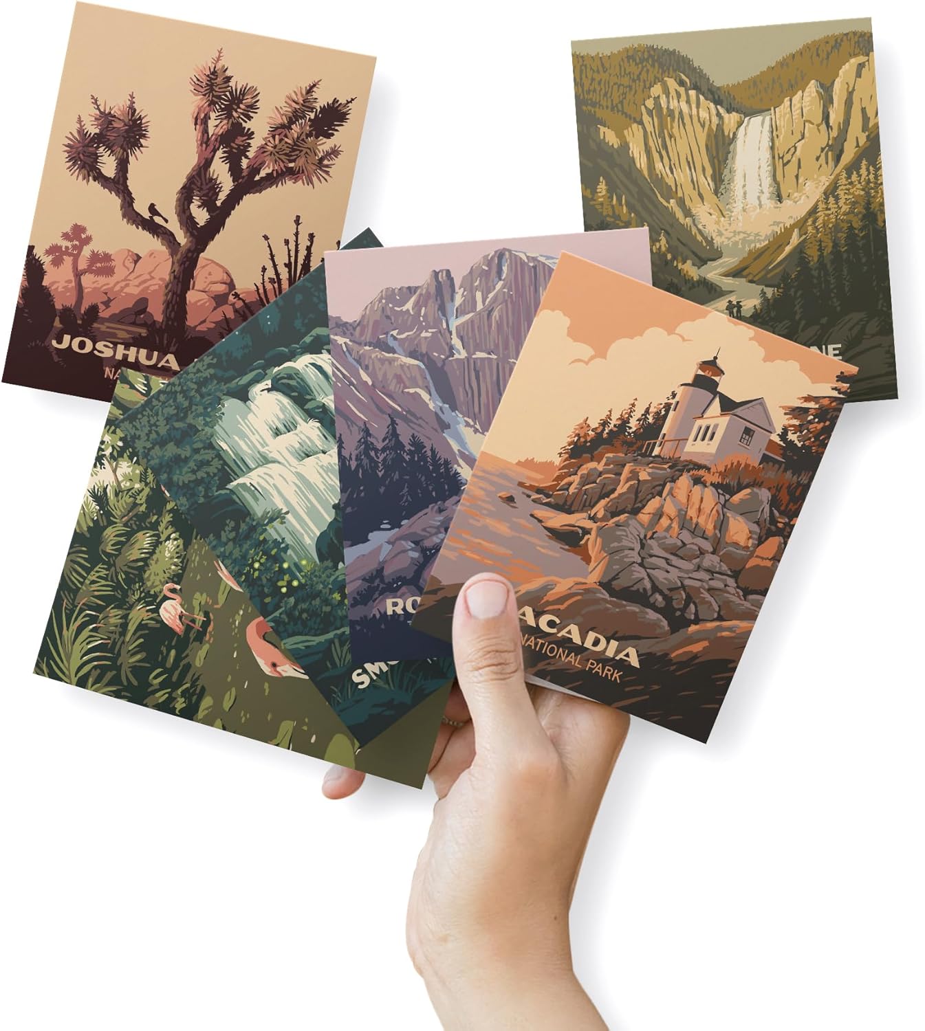 Twigs Paper - Assorted Vintage National Parks Greeting Cards - Stationery Cards with Envelopes - Thank You and Blank Note Cards - Greeting Cards for All Occasions - Made in USA (5.5 x 4.25,Set of 12)