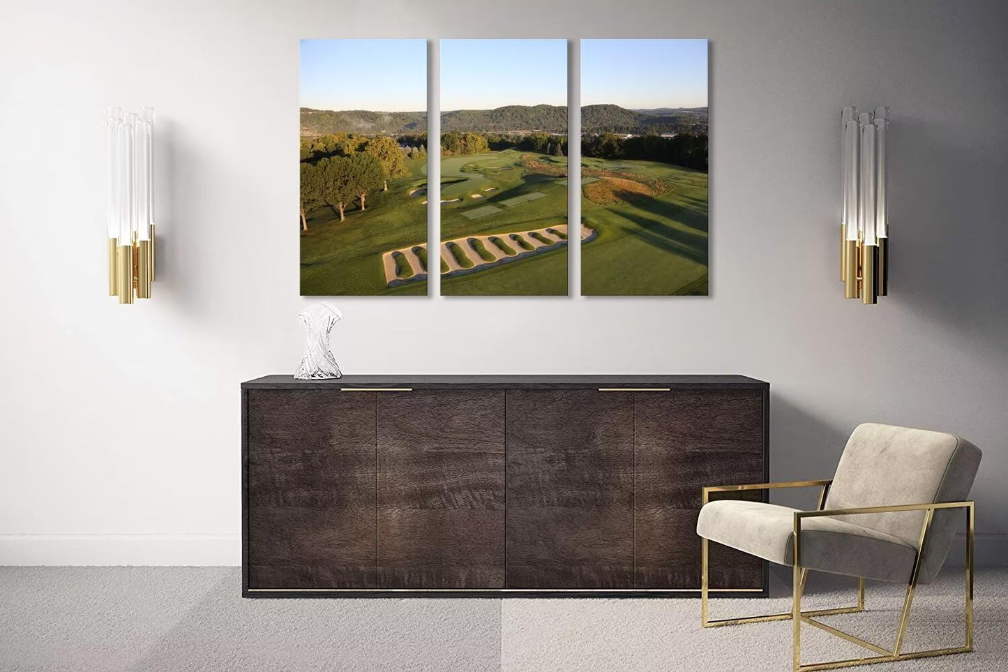 Oakmont Country Golf Club Wall Art for Living Room Bedroom Bathroom Home Decorations Oakmount Golf Art Golf Pictures Posters Framed Artwork Canvas Prints Ready to Hang(12''W x 24''H x3)
