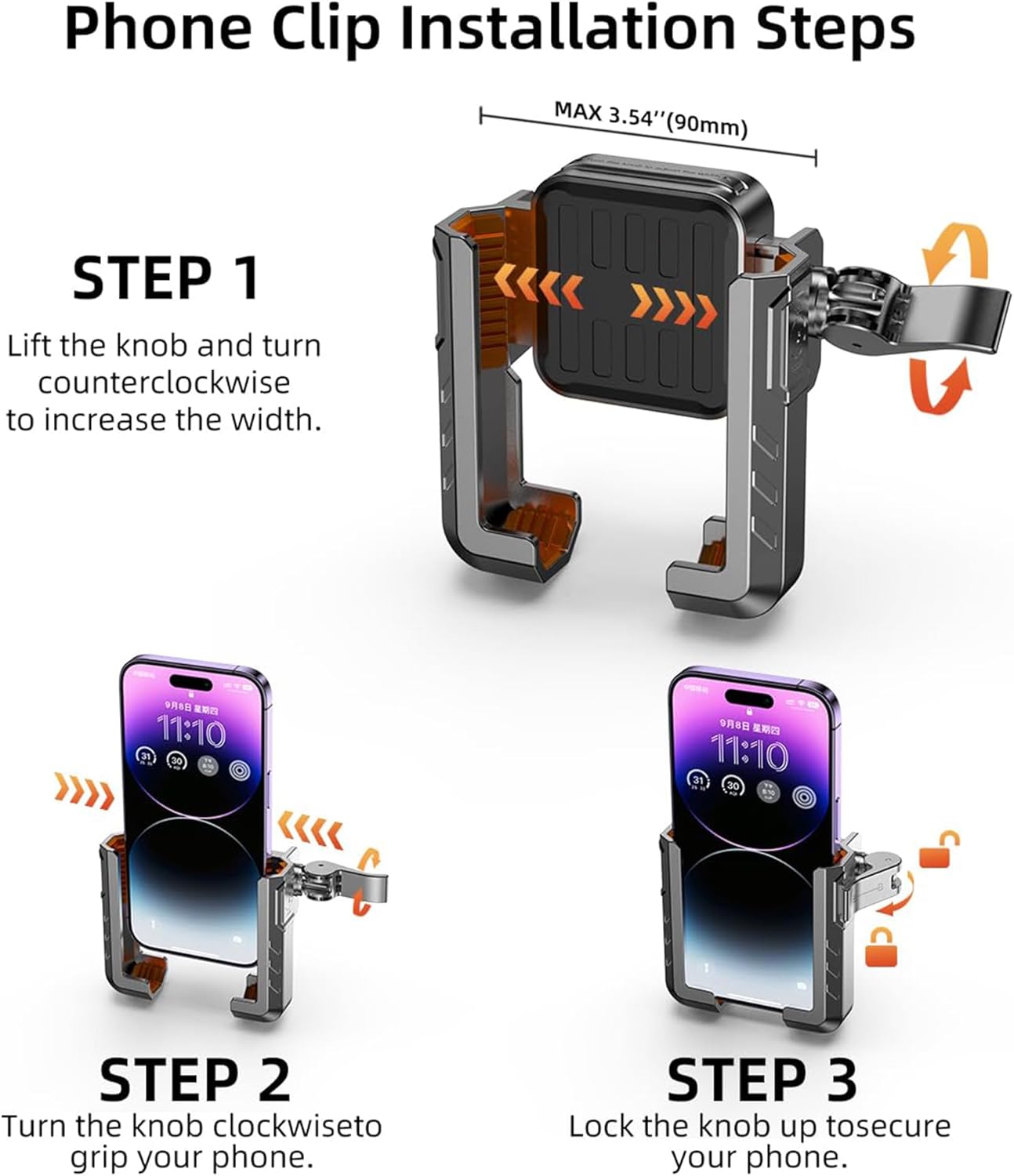 Magnetic Golf Cart Phone Holder, Golf Cart Phone Mount with N52 Magnets Compatible with EZGO, Club Car, Yamaha, Golf Cart Accessories for iPhone, Samsung, Google Pixel & More