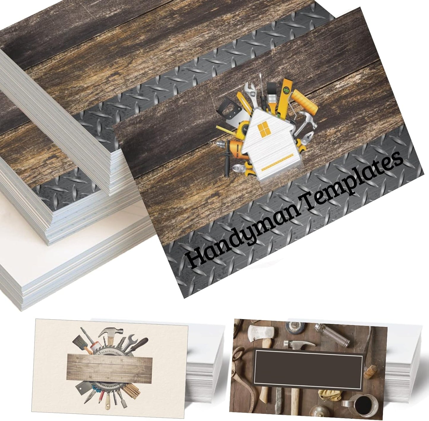 Custom Business Cards 100PCS Double-sided Printing Business Cards Customize with Your Logo Personalized 3.5"x 2" Cards for Business - Handyman