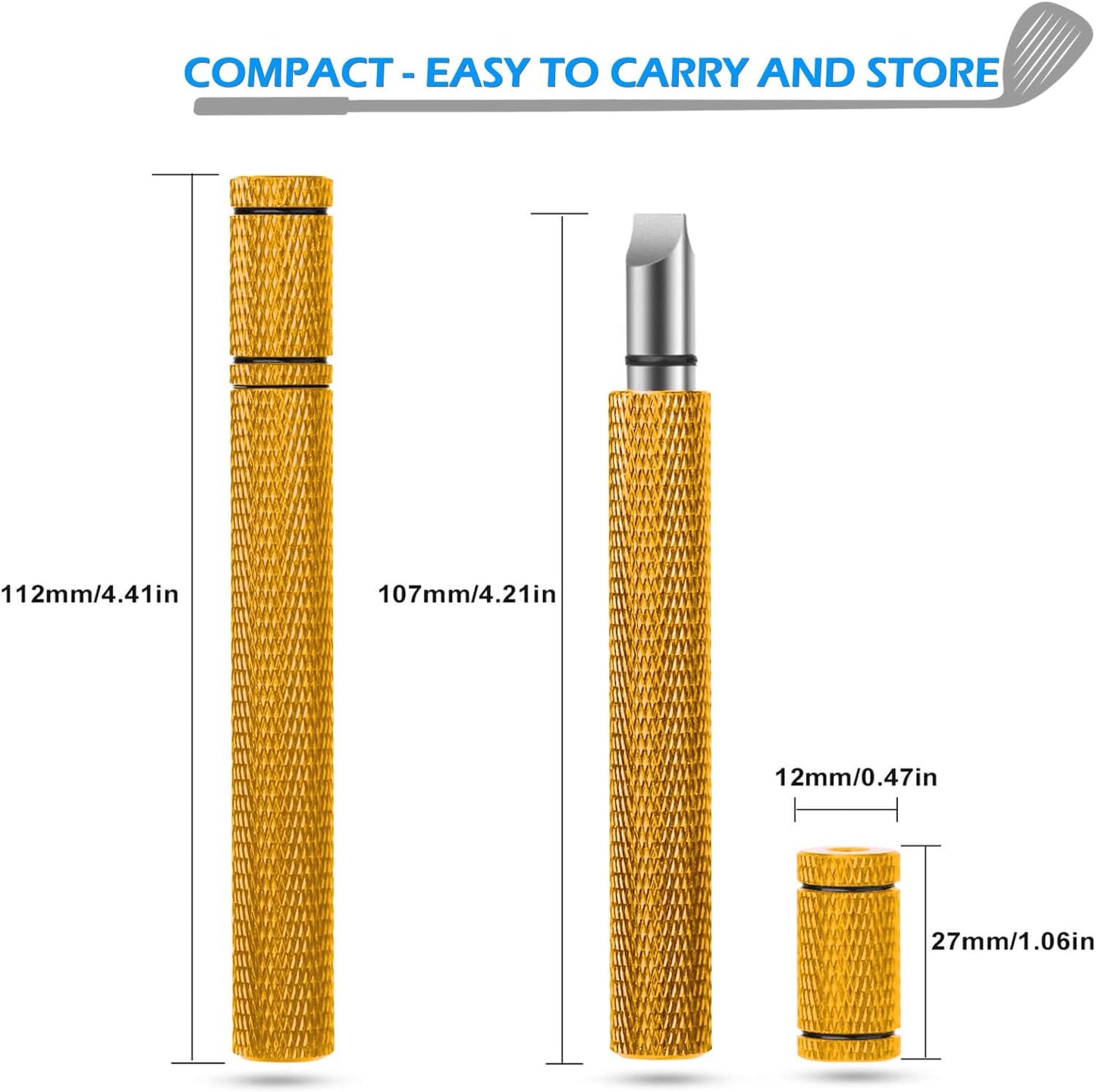 Golf Club Grove Sharpener,Golf Club Grove Cleaner, Re-Grooving and Cleaning Tool for Wedges and Irons, Optimal Backspin on Golf Ball for Precision Shots 5 Colors to Choose from