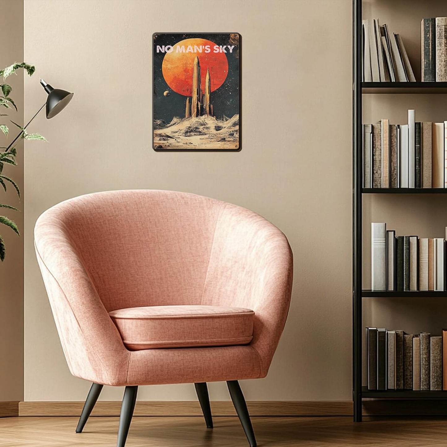 Vintage Wall Decor Metal Tin Plaque No Mans Sky Decoration Public Sign Poster Iron Painting Wall Decor Poster Wall Art Nostalgic Tin Sign for Home Cofe Kitchen Pub Bar 12x16 Inch