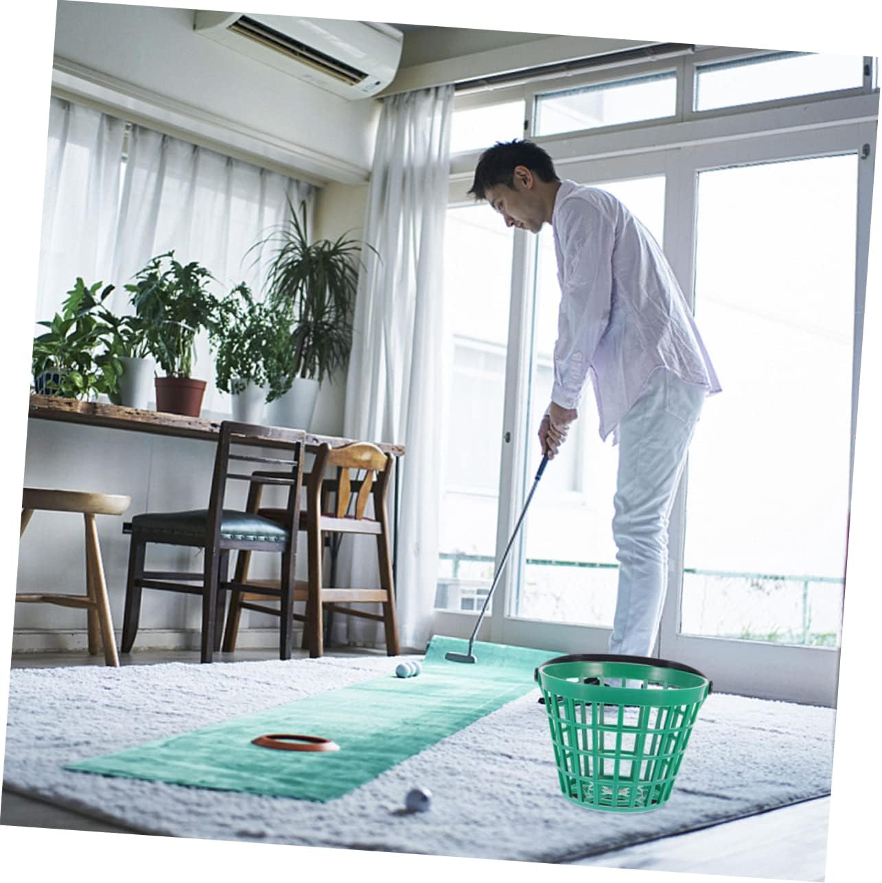 Portable Golf Ball Storage Basket Container with Handle for Outdoor Sports Practice Organizing Balls and