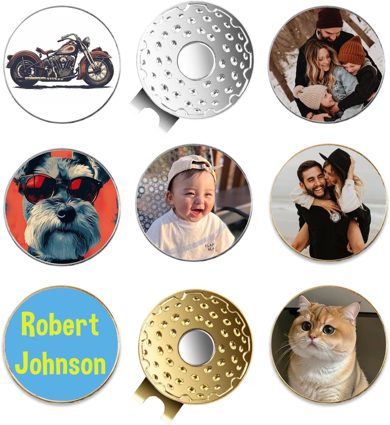 Personalized Golf Ball Markers with Hat Clip